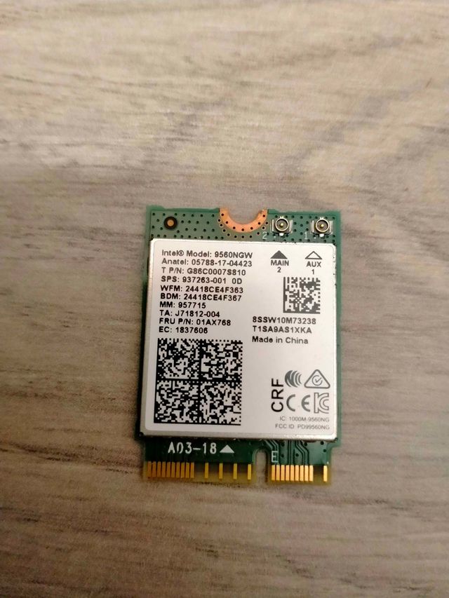Tarjeta WiFi Bluetooth Intel 9560NGW