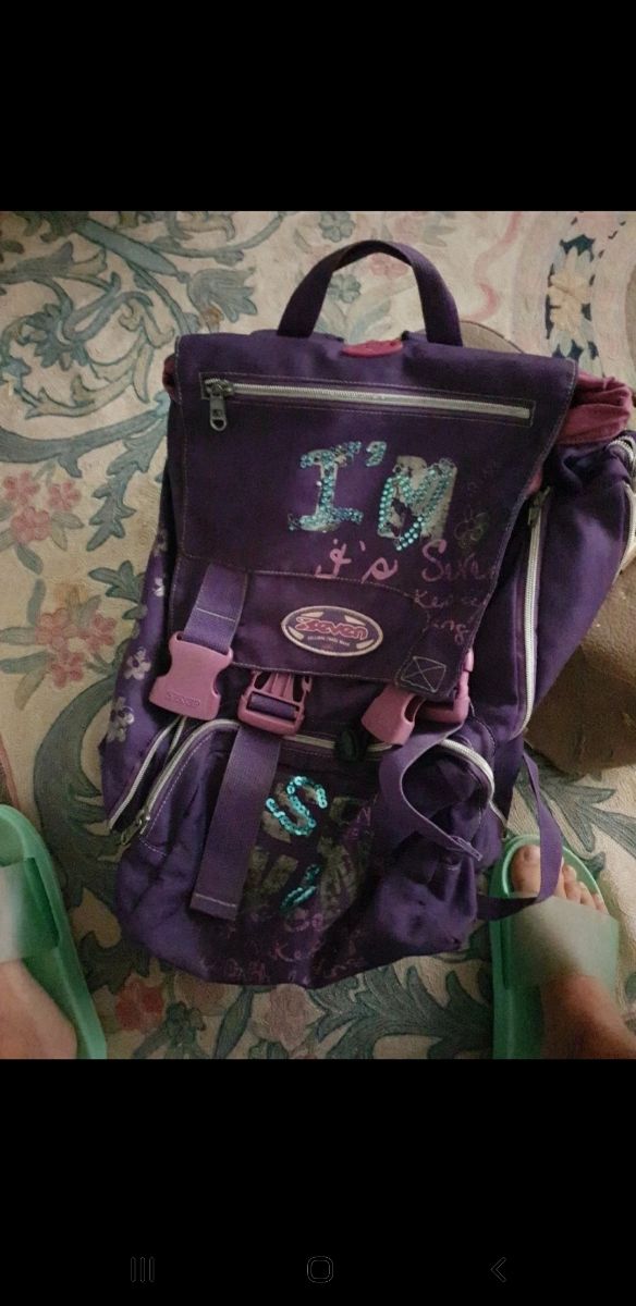 Zaino Seven Viola con Scritta I'm