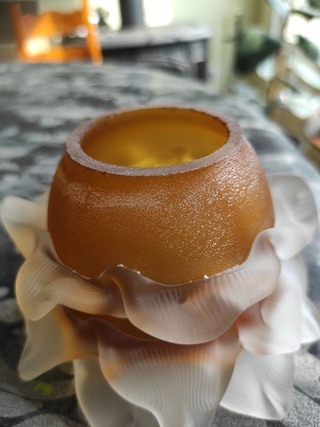 Tulipa antigua soplada a mano bicolor