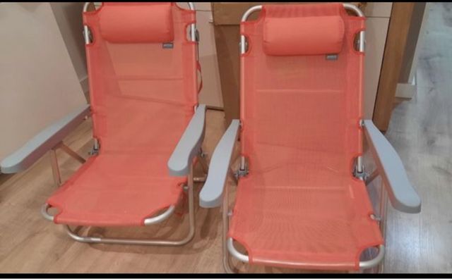 2 Sillas Aktive Naranja y Plateado