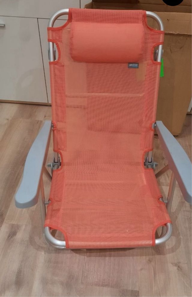 2 Sillas Aktive Naranja y Plateado