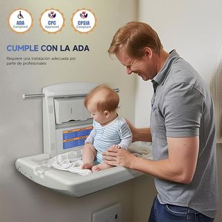 Cambiador de pañales de pared plegable