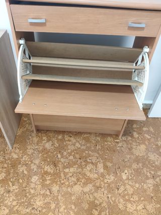 Zapatero 2 cajones roble