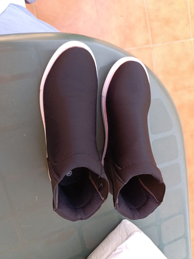 Botines planos señora talla 36 negros