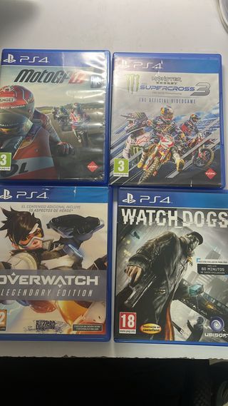 Lote 4 Videojuegos PS4: MotoGP, Supercross, Overwa