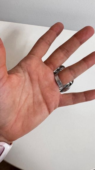 Anillo artesanal rosa aluminio