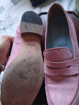 Mocasines piel italianos rosa