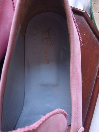 Mocasines piel italianos rosa