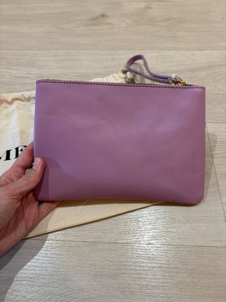 MERCULES cartera de mano piel lavanda sin estrenar