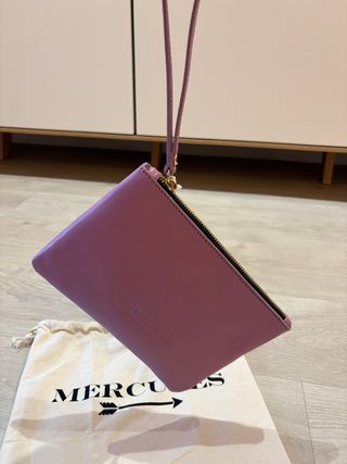 MERCULES cartera de mano piel lavanda sin estrenar