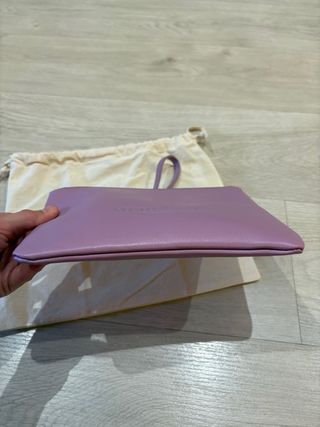 MERCULES cartera de mano piel lavanda sin estrenar