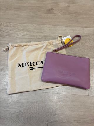 MERCULES cartera de mano piel lavanda sin estrenar