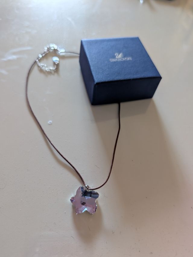 Colgante Swarovski Estrella Morado y Plateado