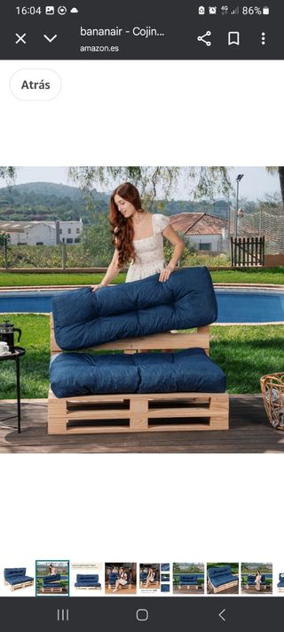 Cojines para palets exterior azul