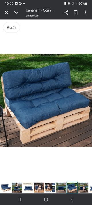 Cojines para palets exterior azul