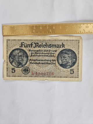 Billete 5 Reichsmark Alemania 1939