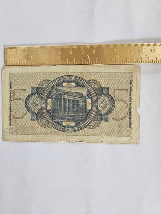 Billete 5 Reichsmark Alemania 1939