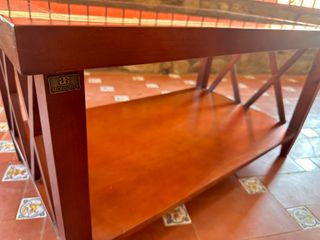 Mesa de centro madera maciza con cristal
