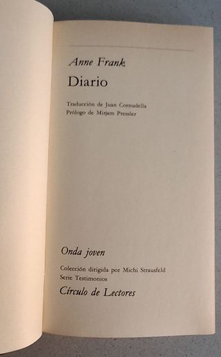 Anne Frank. Diario.