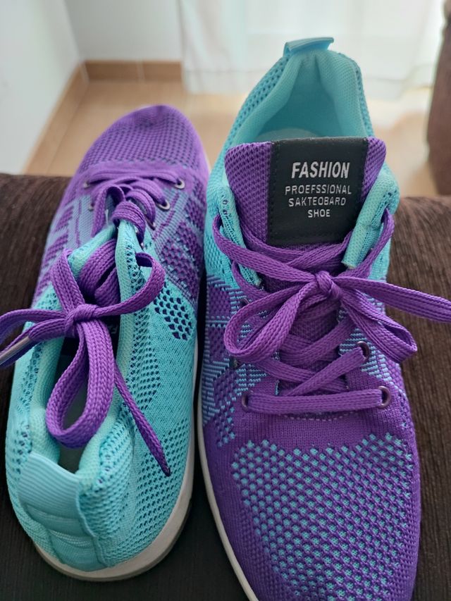 Tenis Mujer Morado y Turquesa