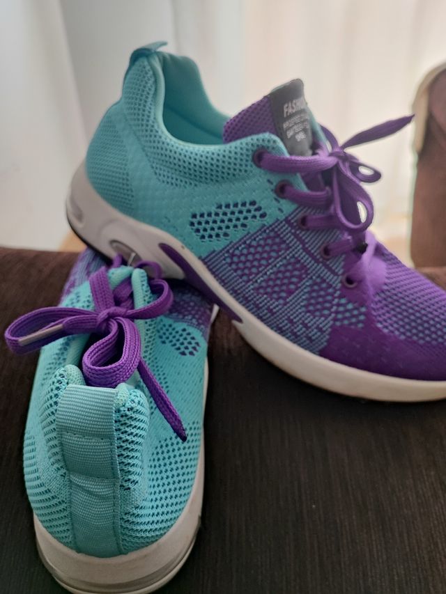 Tenis Mujer Morado y Turquesa