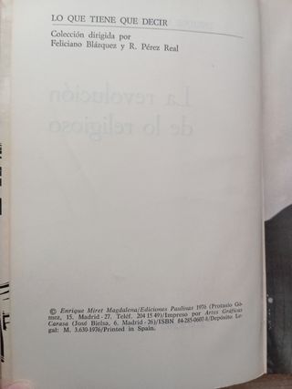 La revolución de lo religioso. Enrique Miret