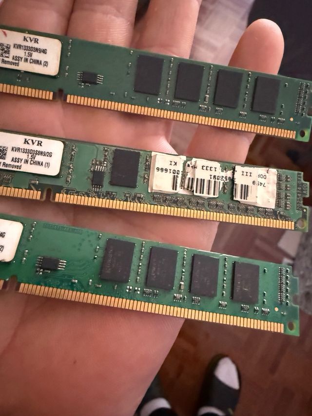 3 Módulos Memoria RAM Kingston KVR
