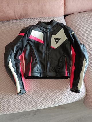 Dainese Lady Mono cuero Negro/Rosa Talla 40