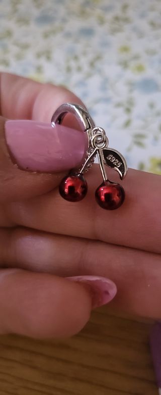 Pendientes Plata con Cerezas Rojas