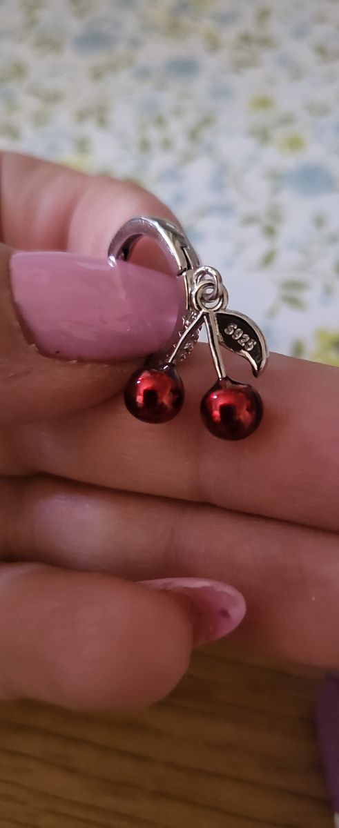 Pendientes Plata con Cerezas Rojas