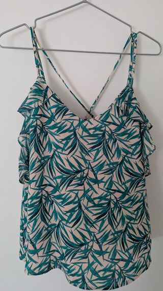 Top Tirantes Estampado Hojas