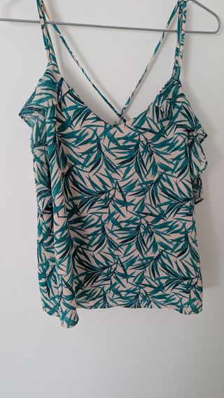 Top Tirantes Estampado Hojas