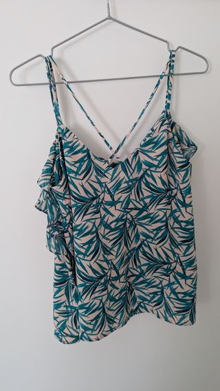 Top Tirantes Estampado Hojas