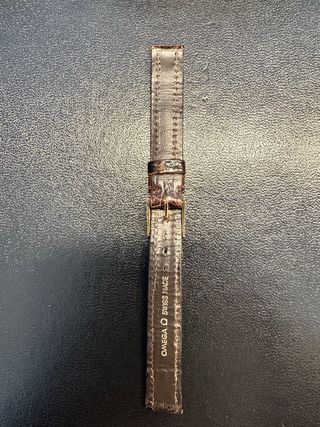 Correa de piel cocodrilo Omega Marrón