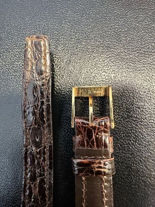 Correa de piel cocodrilo Omega Marrón