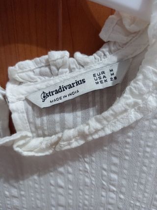 Blusa Stradivarius Blanca Talla M