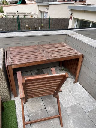 Mesa y Sillas Terraza Madera 