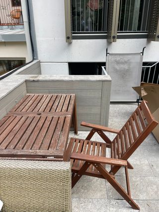 Mesa y Sillas Terraza Madera 