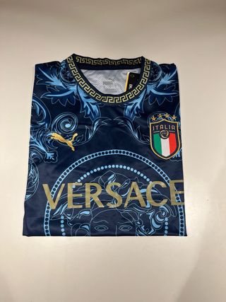 Camiseta Versace Italia Azul y Dorado