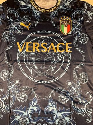Camiseta Versace Italia Azul y Dorado