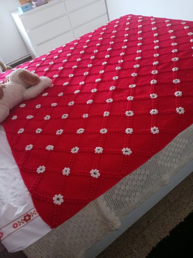 Manta o sobrecama ganchillo 1,5x1,5m
