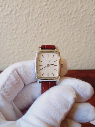 Reloj Pontiac Suizo Vintage Plata y Marrón