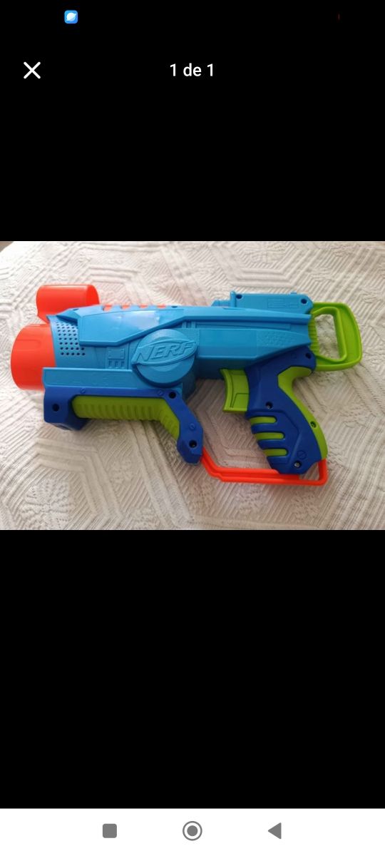 Pistola Nerf Azul y Naranja