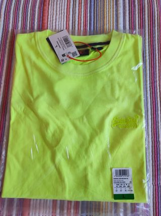 Camiseta Superdry Logo Bordado Neón Talla L