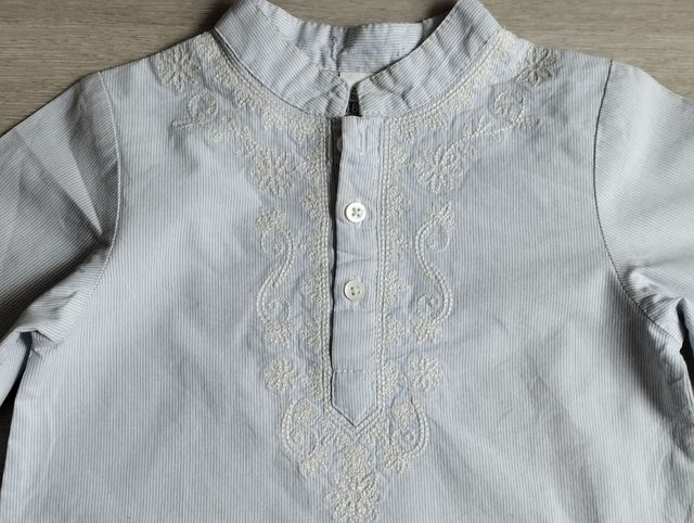 Camicia ricamata a righe Zara 18-24 mesi