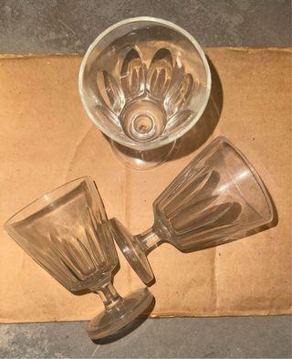 6 Copas Francia Antiguas Cristal Arcoroc