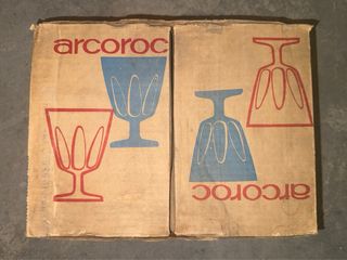 6 Copas Francia Antiguas Cristal Arcoroc