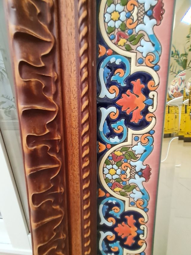 Espejo Madera y Cerámica Decorado estilo andaluz