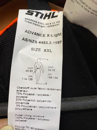 Pantaloni Stihl Advance X-Light XXL Nero