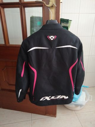 Cazadora Moto Niñ@ IXON Negra y Rosa